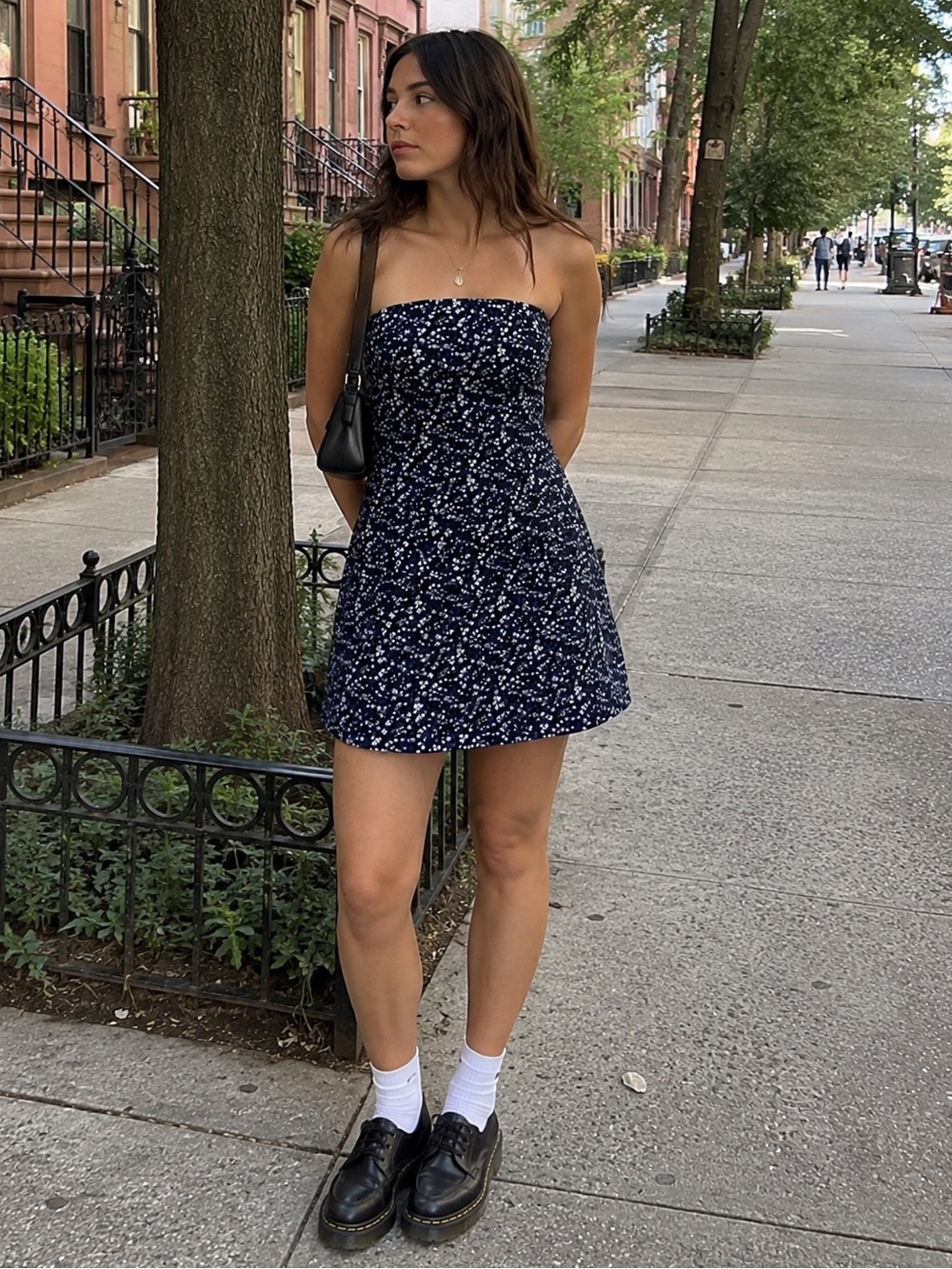 Mini Dress Strapless/Tube Top 90s Y2K Girlhood Ditsy Floral Model Off Duty Indie